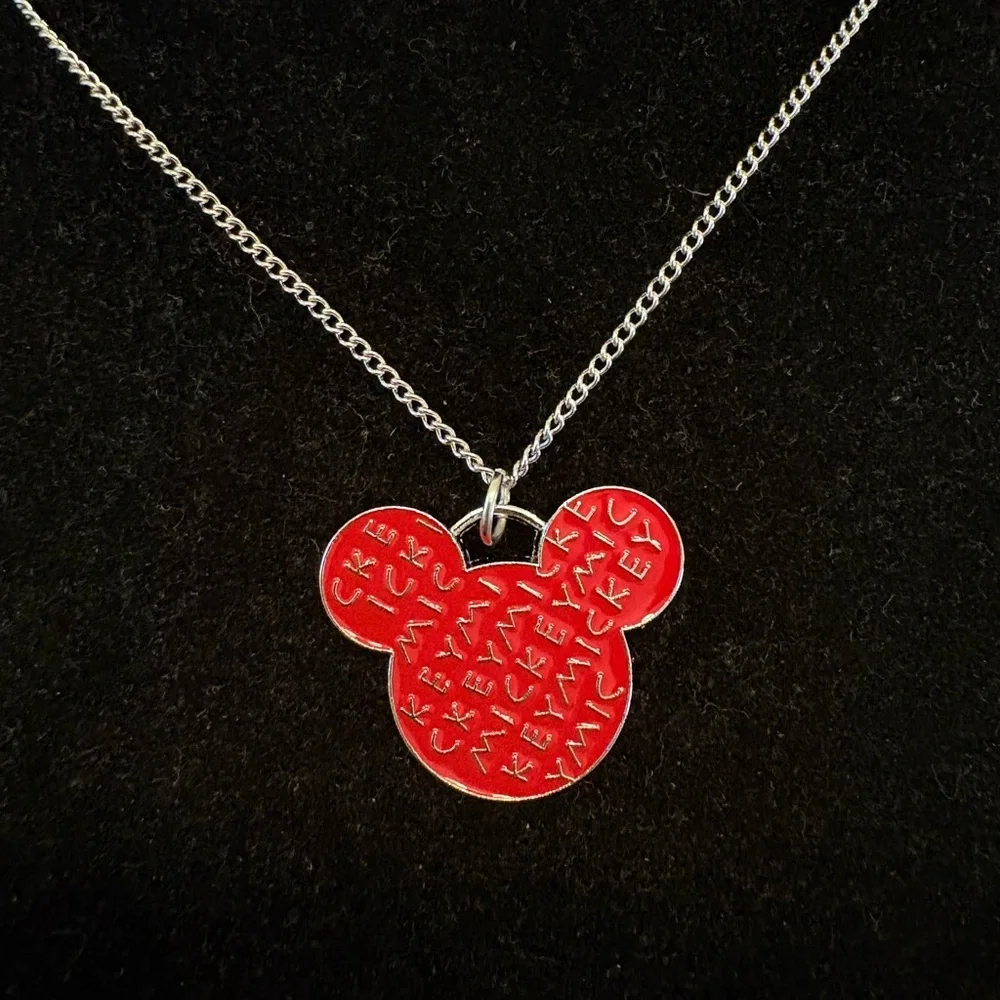 Red “Mickey”Mouse Pendant Necklace